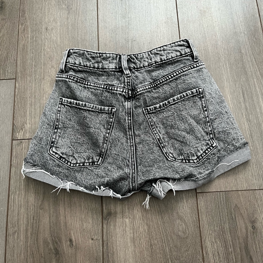 Gray Denim Distressed Shorts - Picture 2 of 3